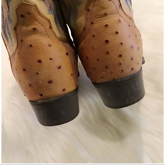 Twisted X Peanut Exotic Ostrich Leather Cowboy Boots - Picture 4 of 14